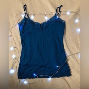 sky blue lace silk tank 💙💙